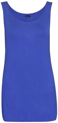 Womens Scoop Neck Sleeveless Ladies Long Stretch Plain Vest Strappy TShirt Top - Picture 24 of 30