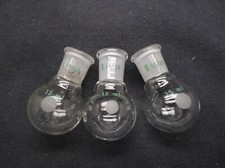 (3) CHEMGLASS Glass 15mL Single Neck Round Bottom Flask 14/20 CG-1506-84