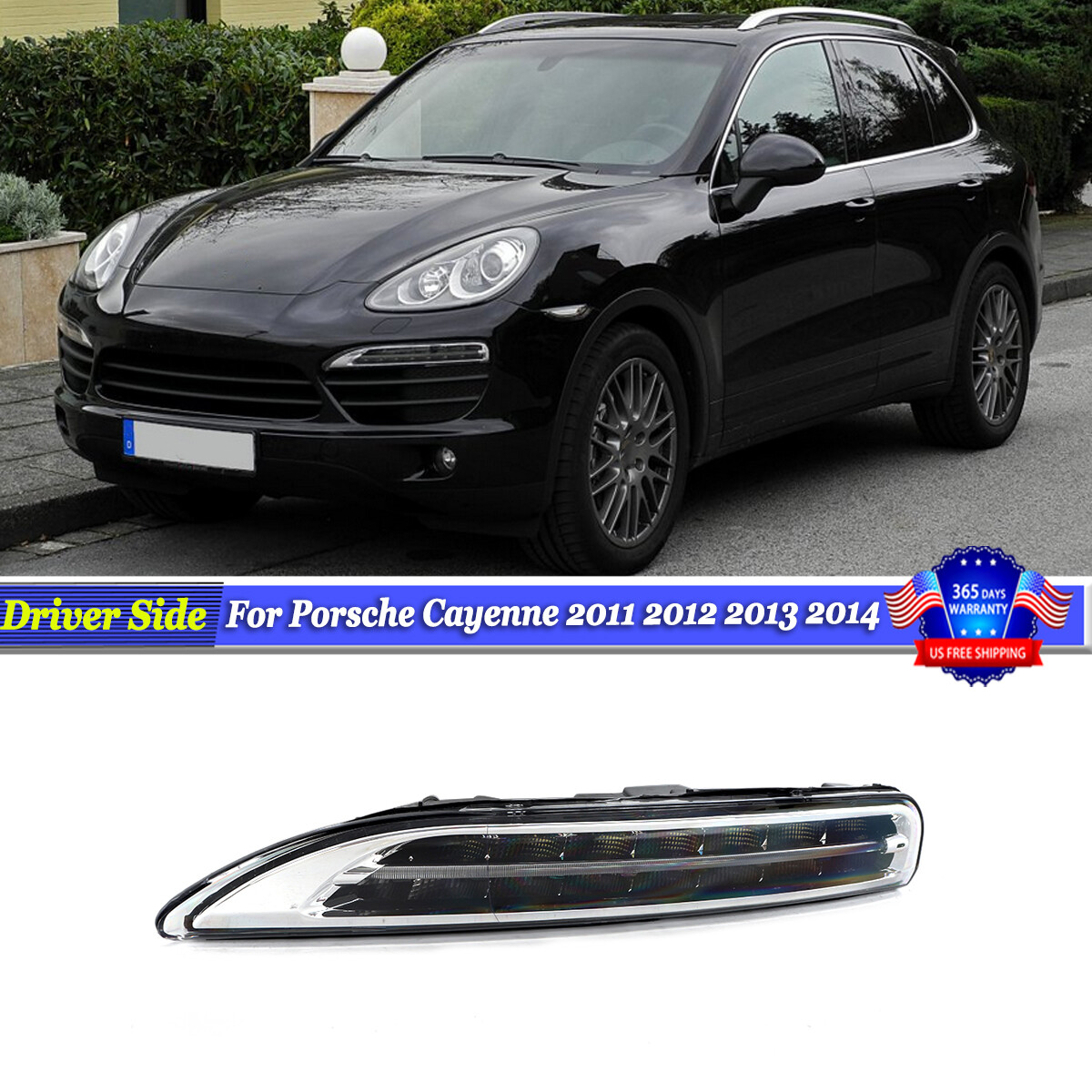 Driver Side Front Bumper Daytime Run Light Lamp LED for Porsche Cayenne 2011-14