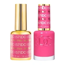 DND DC Soak Off Gel Polish + Matching Nail Lacquer - #157 Hot Pink