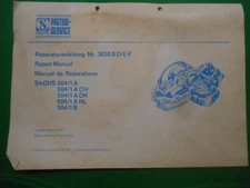 Sachs 504 Models Factory Repair Manual 3030.81 D-E-F