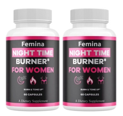 (2 Pack) Femina Night Time Capsules, Femina NightTime Formula Fat Burner