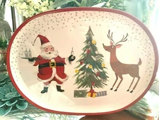 Pottery Barn Holiday platter Christmas Rudolph party plate gift tray Disney -
