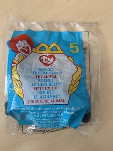 Mini Ty McDonald's Teenie Beanie Babies Plush Toy #5 Rocket blue jay new sealed