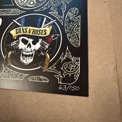 限定　Guns N' Roses 2022　Lithograph ポスター Guns N' Roses Prague, Czech Republic 2022 Lithograph Poster