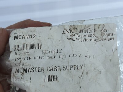 Mcmaster Carr / Dixon MCAM12 1'' Air King Male NPT End w/AC1