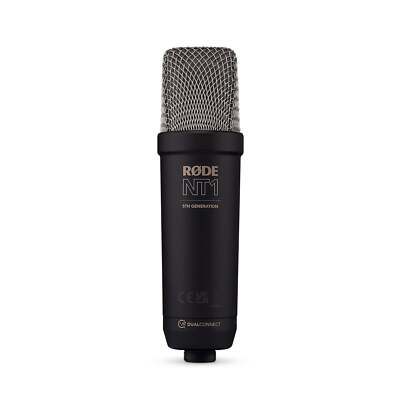 RODE NT1 5th Generation Large-Diaphragm Cardioid Condenser Microphone, Black