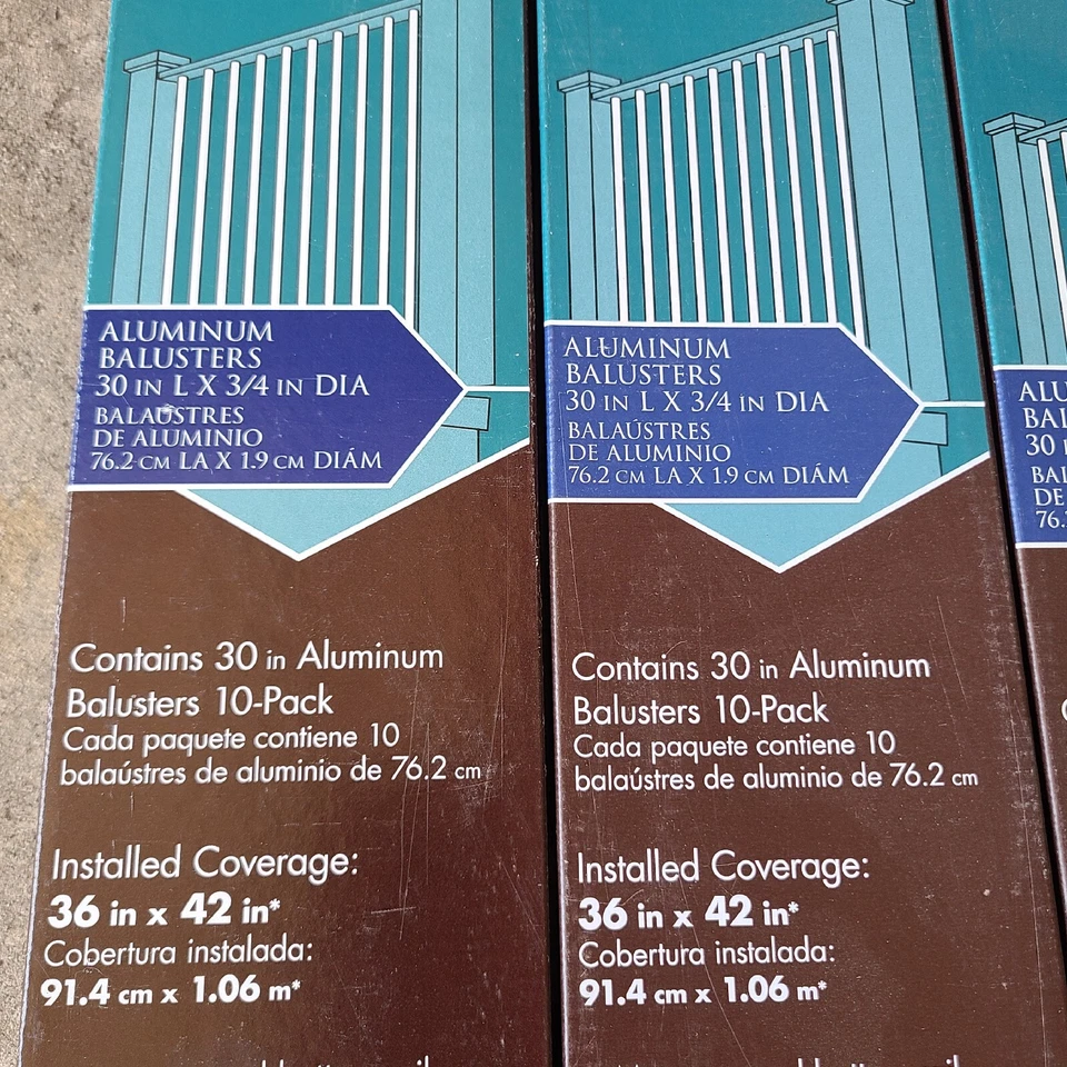 Juego de 100 balaustres de aluminio Veranda 36" altura de riel mismo tamaño que Trex negros Foto 2 de 4