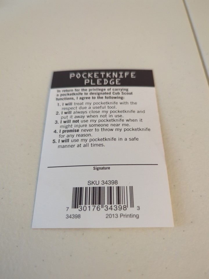 BSA Cub Scout Whittling Chip Card eBay