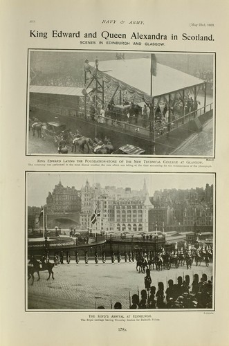 1903 Estampado King Edward & Reina Alexandra en Escocia Técnica College Glasgow