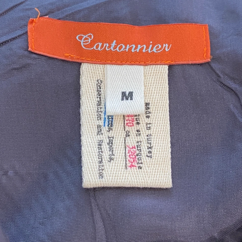 Anthropologie Cartonnier Oxford Jumpsuit Women's M Black Gray Chevron Poly Blend - Image 2 of 4