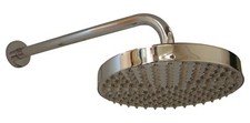 All Metal Chrome Round Rain Shower Head 19cms Diameter & Wall Mounted Shower Arm