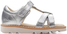 Image of BNIB Clarks Toddler Girls CROWN FLOWER Silver Leather Sandals