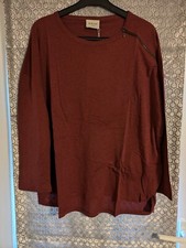 Wrap London Drop Shoulder Zipped Shoulder Top UK 18 Mahogany