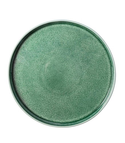 Green Stoneware Stackable Dinner Plate