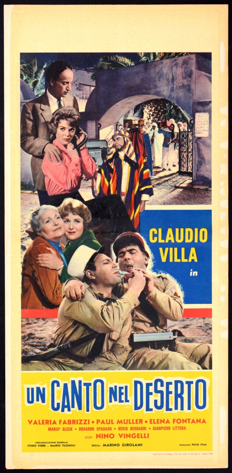 Locandina originale film Un canto nel deserto (1959) - Regia di Marino Girolami