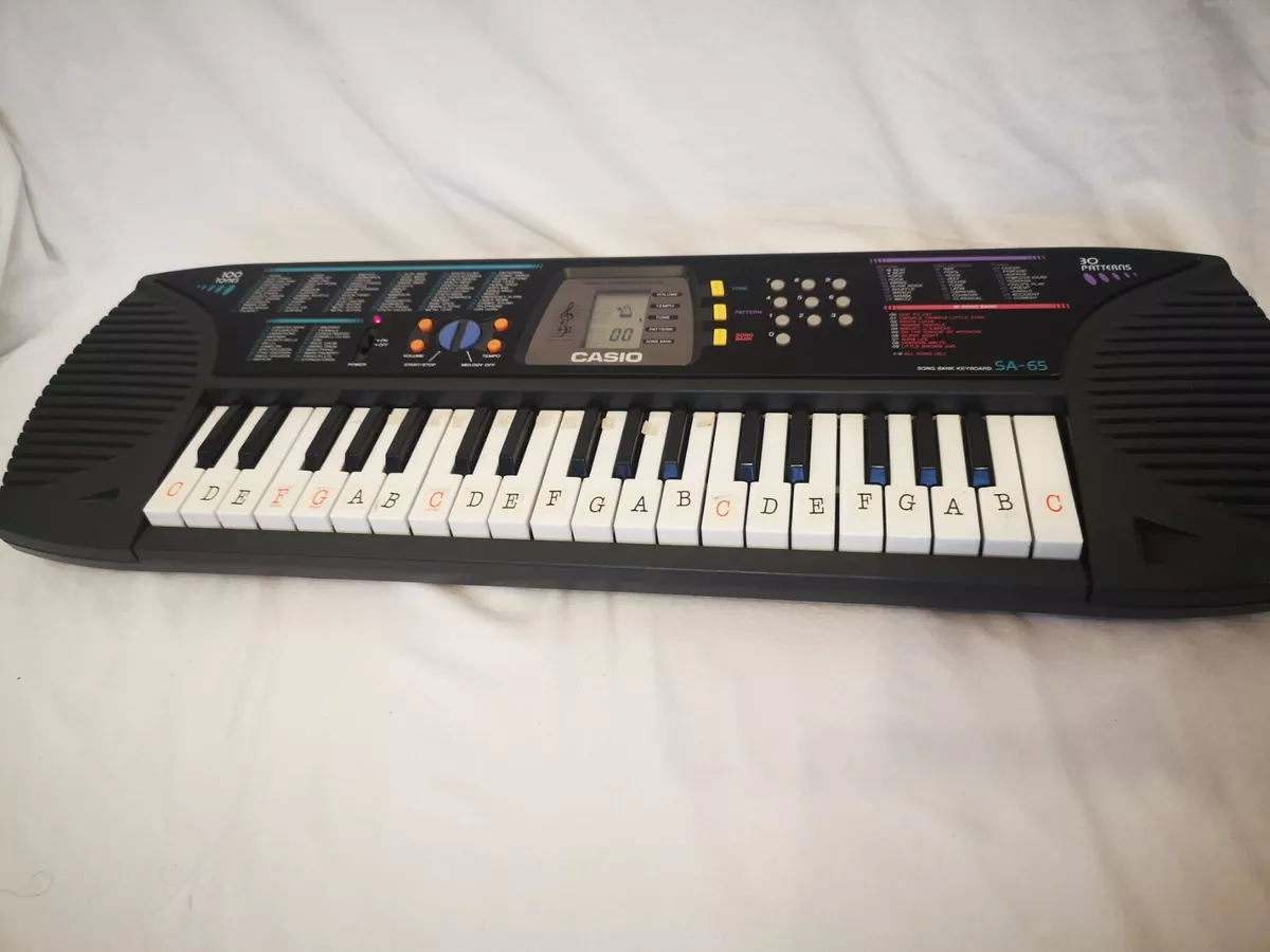 Ambassadør Verdensrekord Guinness Book langsom Vintage Casio SA-65 Songbank Keyboard Portable Working No Plug | eBay