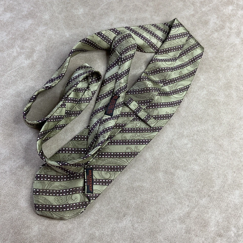 Corbata Dolcepunta 100% seda hecha a mano en Italia lujo cachemir a rayas Foto 4 de 4