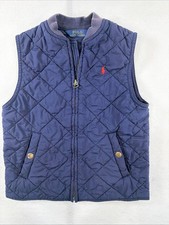 Polo Ralph Lauren NAVY Quilted Vest size Boy's Size Unknow See Pics Red Pony