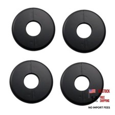 Wall Split Flange Escutcheon Plate for 1 Inch 3.38" Outer x 1.1" Inner Black