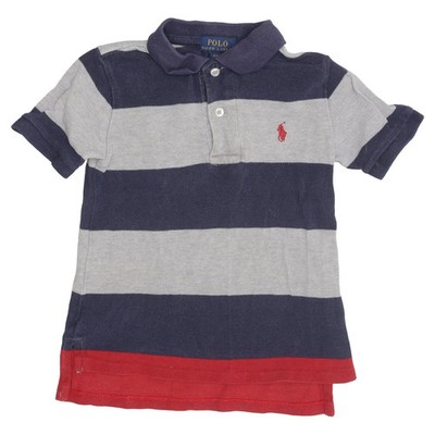 Polo Ralph Lauren, Poloshirt, Größe: 92, Blau/Grau/Rot, Baumwolle, Streifen #afG