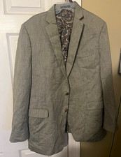Lauren Ralph Lauren Men's Gray Solid 2-Button Notch Lapel Blazer 48L