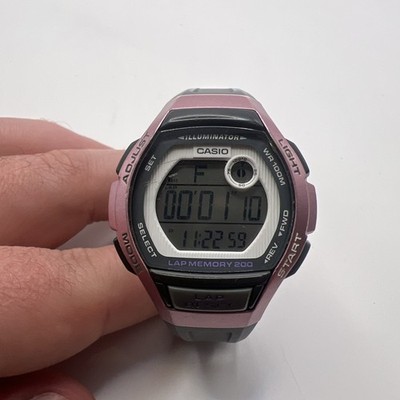 Casio LWS2000H Step Tracker Digital Watch 100M WR 200 Lap Pink Gray New Battery