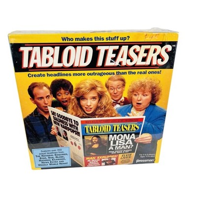 Tabloid Teasers Board Game #3655 Outrageous Headlines Pressman 1991 board game