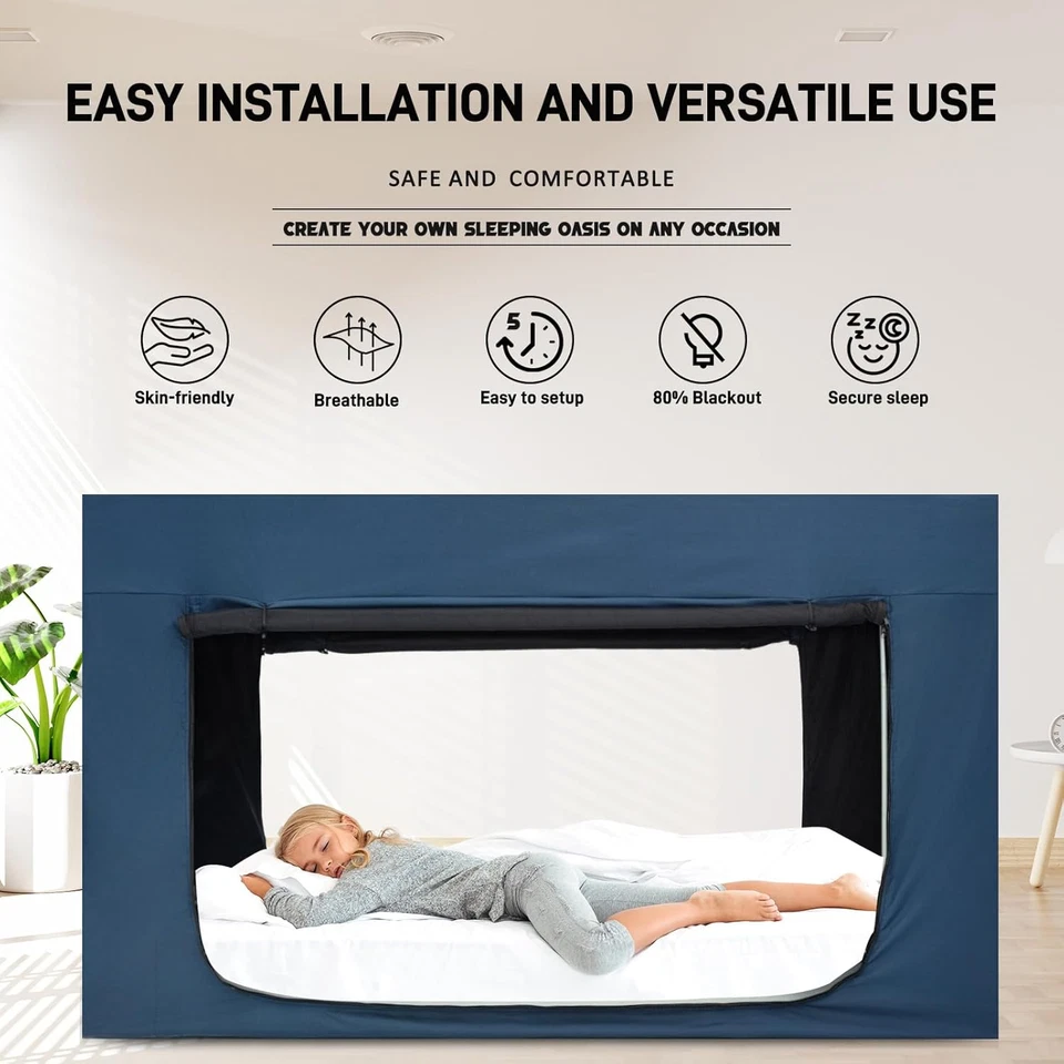 床帐篷床遮篷双层帐篷成人和儿童 - 便携式睡眠  — 第 3/4 张图片