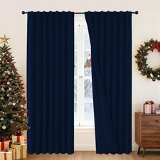 New CUCRAF Navy Blue Blackout Curtains 84 Inches Length 2 Panels Set Rod Pocket
