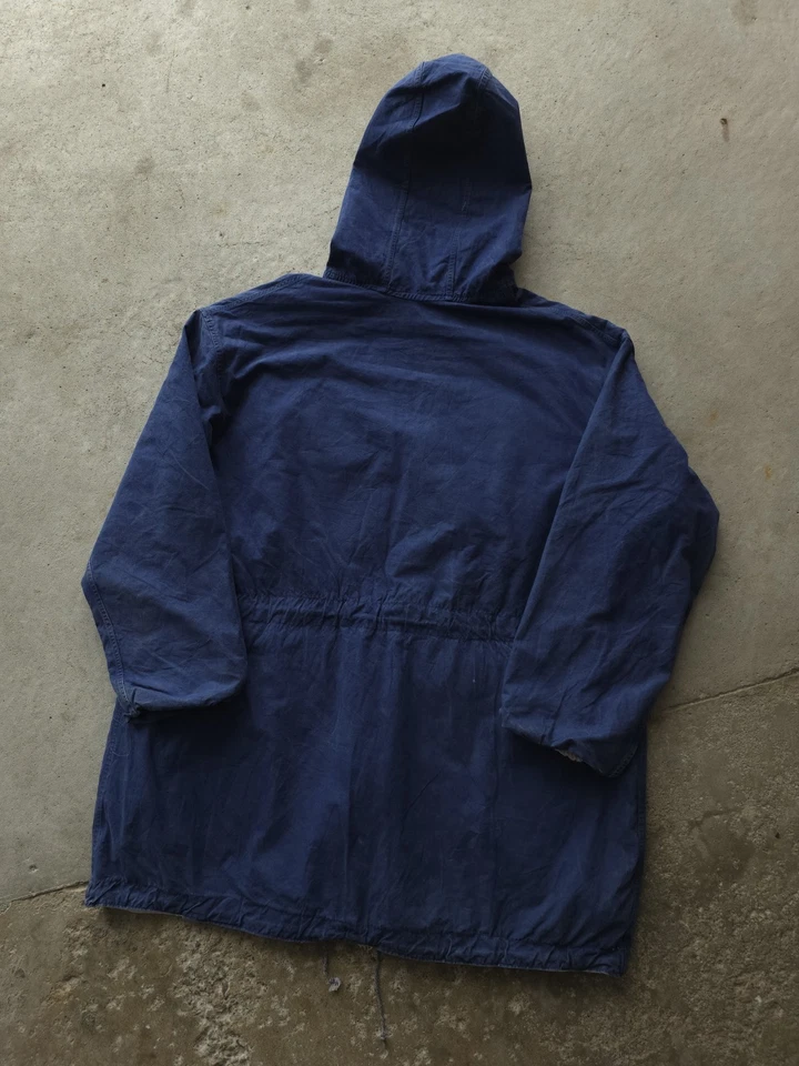 Parka anorak azul blanco XL reversible vintage años 50 60 ejército francés Foto 3 de 4
