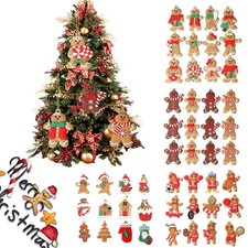 12Pcs Gingerbread Man Christmas Tree Hanging Pendant Xmas Tree Decor OrnamentTL