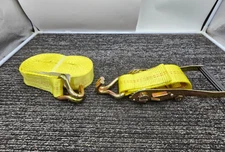 Industrial Commercial Grade Ratchet Tie Down J-Hook Heavy Duty Lock Yellow