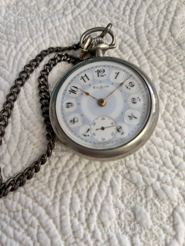 Elgin Antique American Rare Fancy Dial Pocket Watch Grade 288 Circa 1900's