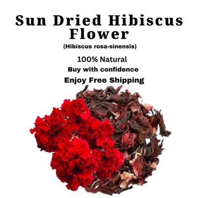 100% Organic Dried Hibiscus Flowers - Pure Ceylon Pokuru Wada - Premium Quality