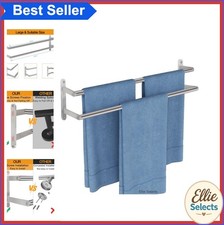Double Towel Bar 24 Inch Stainless Steel Wall Mounted Brushed Nickel Bathroom