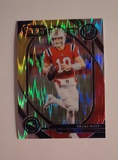 2024 Panini Select Club Level Drake Maye #218 Red & Yellow Shock Prizm (RC)