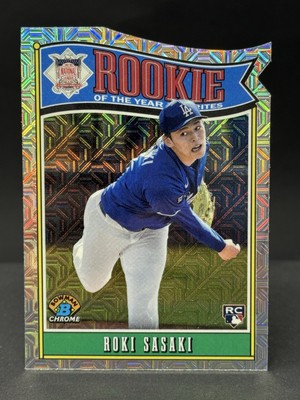 Roki Sasaki 2025 Bowman Chrome #ROY-10 Rookie Favorites Mojo Refractor Dodgers 2