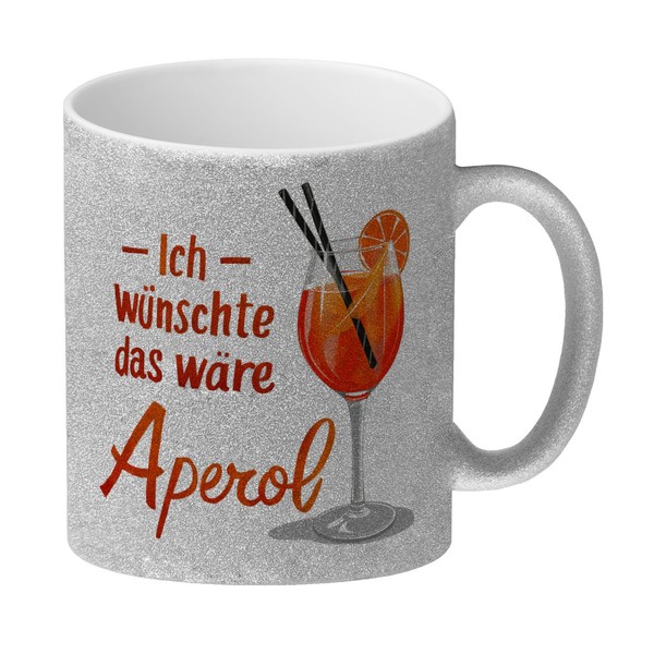 Ich WüNschte Das WäRe Aperol Glitzer-Kaffeebecher-image