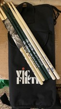 3 Pair Jack DeJohnette Vic Firth Jazz Drum Sticks Bag Wood Nylon New Ex VG Cond.