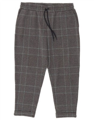 Marks & Spencer Damen Capri Hose UK 14 Große W34 L23 Grau Kariert JO14