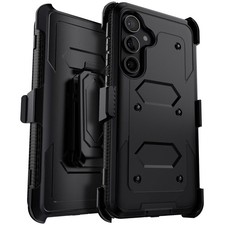 Black Hybrid Shockproof Hard Protective Case Holster Belt Clip For Mobile Phones