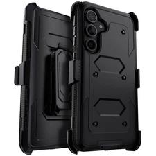 Black Hybrid Shockproof Hard Protective Case Holster Belt Clip For Mobile Phones