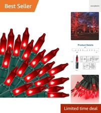 Red Christmas Lights Indoor Outdoor, 33 FT 150 Count Incandescent Mini String...