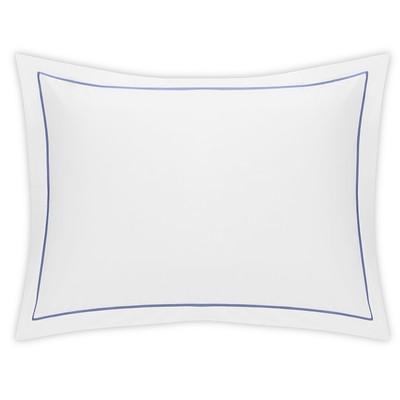 $366 MATOUK BERGAMO EXTRA LONG GIZA PERCALE STANDARD SHAMS WHITE AZURE BLUE NEW