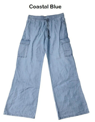 Social Standard by Sanctuary Women's Wide Leg Cargo Pant Coastal Blue