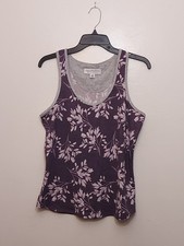 Live Love Lounge Karen Neuburger Purple Floral Lounge PJ Tank Women's Size Small