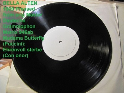 UNPUBLISHED Polish 1910 Bella Alten Madama Butterfly Con Onor FINAL SCENE Vinyl