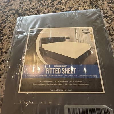 Utopia Bedding Fitted Sheets Premium Quality King Gray  100% Polyester
