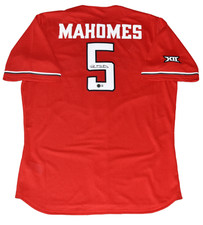 PATRICK MAHOMES SIGNED TEXAS TECH RED RAIDERS ADIDAS BASEBALL JERSEY BECKETT